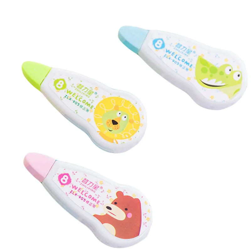 1pcs Practical Office School Tool Cartoon Animal Correction Tape Kawaii Children Learning Supplies Correction Sticker