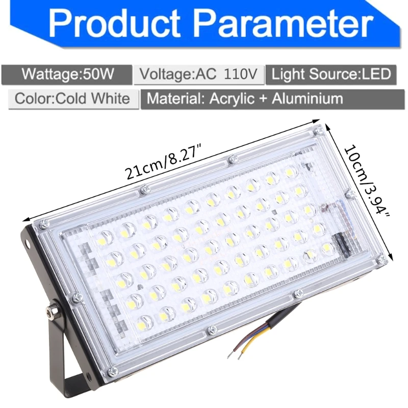 

LED Floodlight Outdoor Spotlight 50W Wall Washer Lamp Reflector IP65 Waterproof Lighting Garden RGB Flood Light 110V