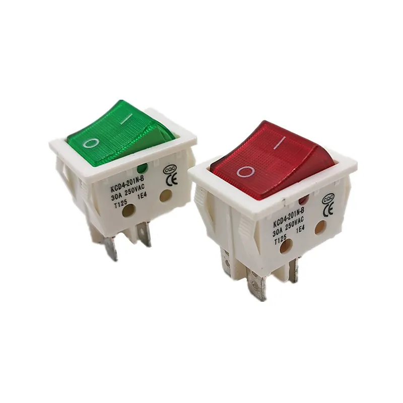 KCD4-201N-B Electric Welding Machine Power Switch With Red Light 30A 250VAC Electric Oven Heater Switch 4/6Pins 2 Position - view 3