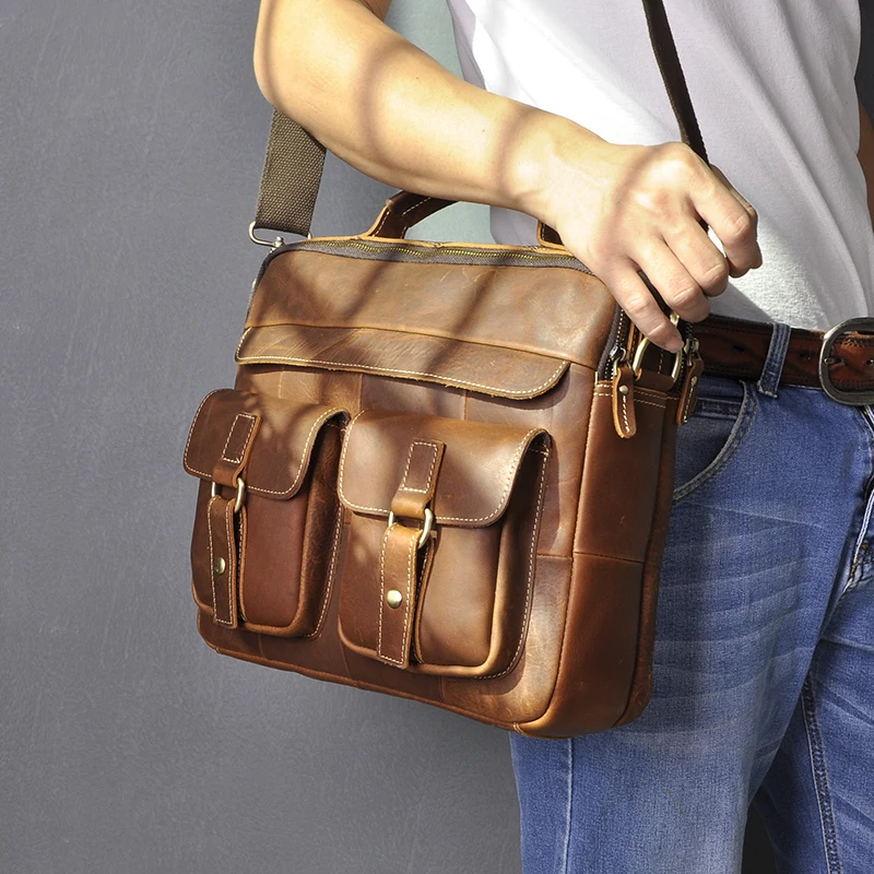 Men Quality Leather Antique Design Business Briefcase 13\