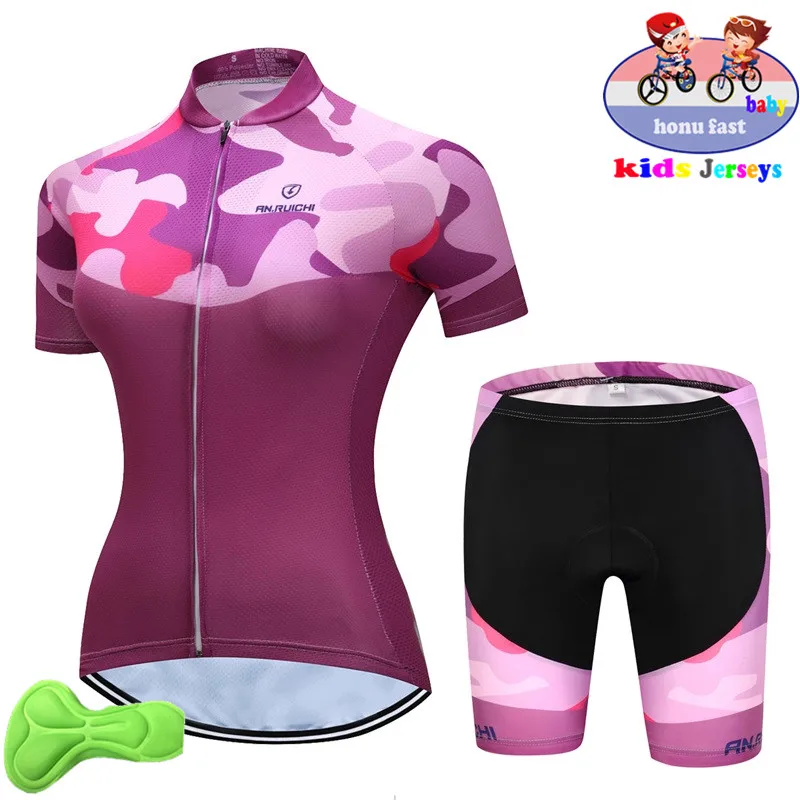 new Baby Summer Breathable Kids Cycling Jersey Set Shorts Fluorescent Pink Children Bike Clothing Boys Girls Cycling Clothes