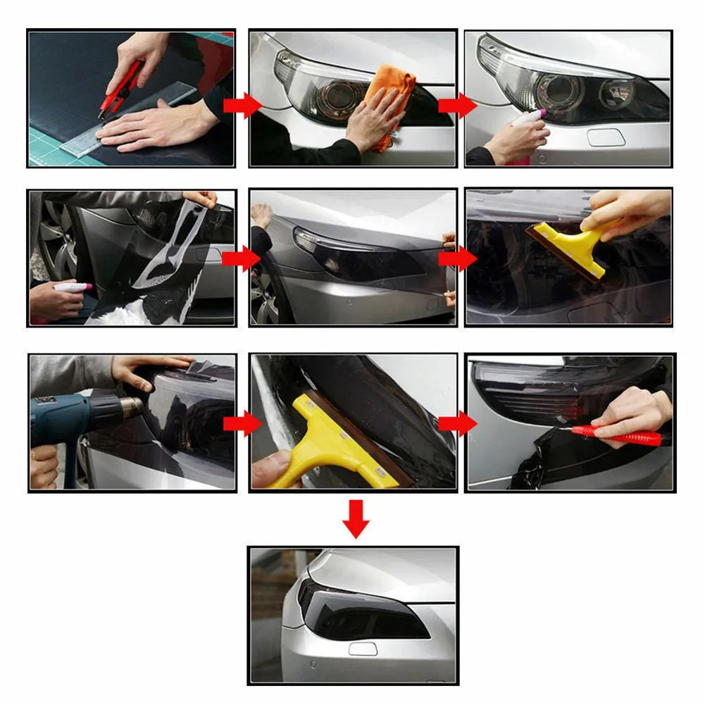 

Виниловая пленка для автомобилей, фары, дымчатый оттенок, виниловая пленка, 1 рулон, 12 x 79 дюймов, 30 x 200 см, черный, СОВЕРШЕННО НОВАЯ, горячая распродажа