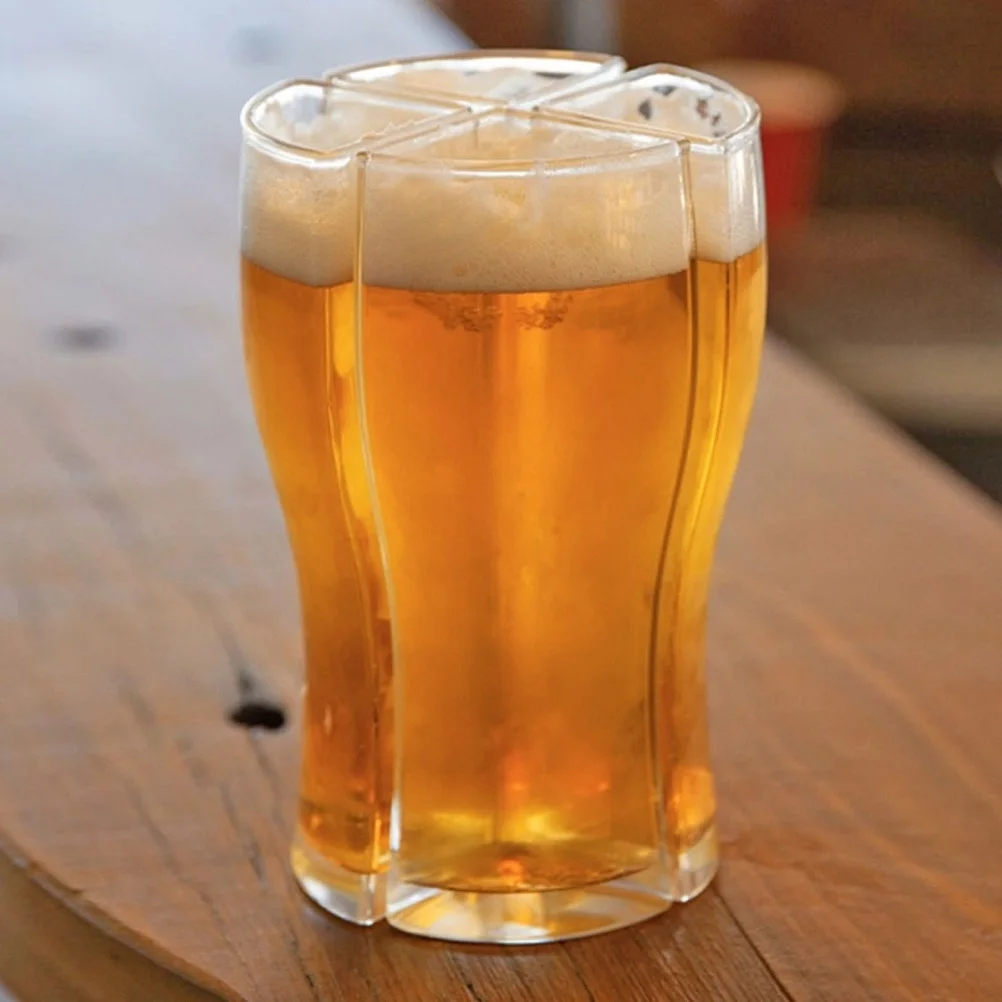 クリエイティブで楽しいビールジョッキ,4 in 1,アクリル,4個,パーティー,休暇,誕生日,飲み物用