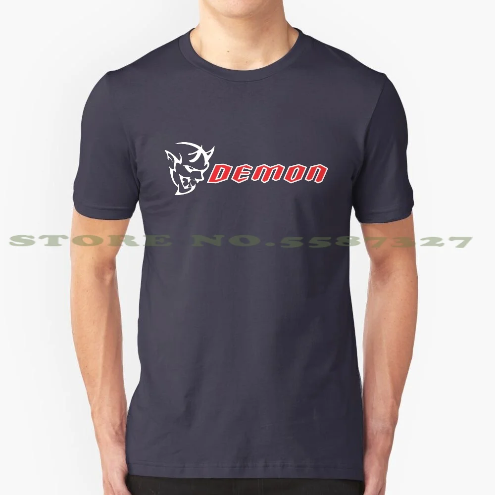 Demon 100% Pure Cotton T-Shirt Demon Srt Hellcat Hemi Chrysler Muscle American Car Vintage Classic Retro 426 Hot Rod Emblem