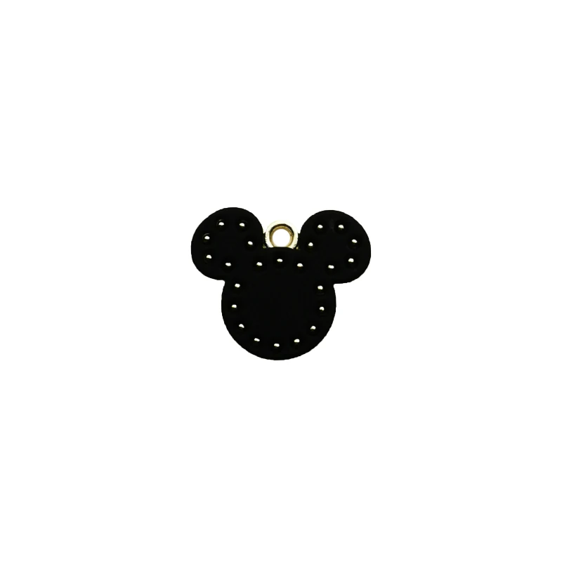 10pcs Matte Spray Paint Mickey Head Enamel Charms Gold Tone Metal Pendants Fit DIY Earring Bracelet Jewelry Accessories 5 Colors