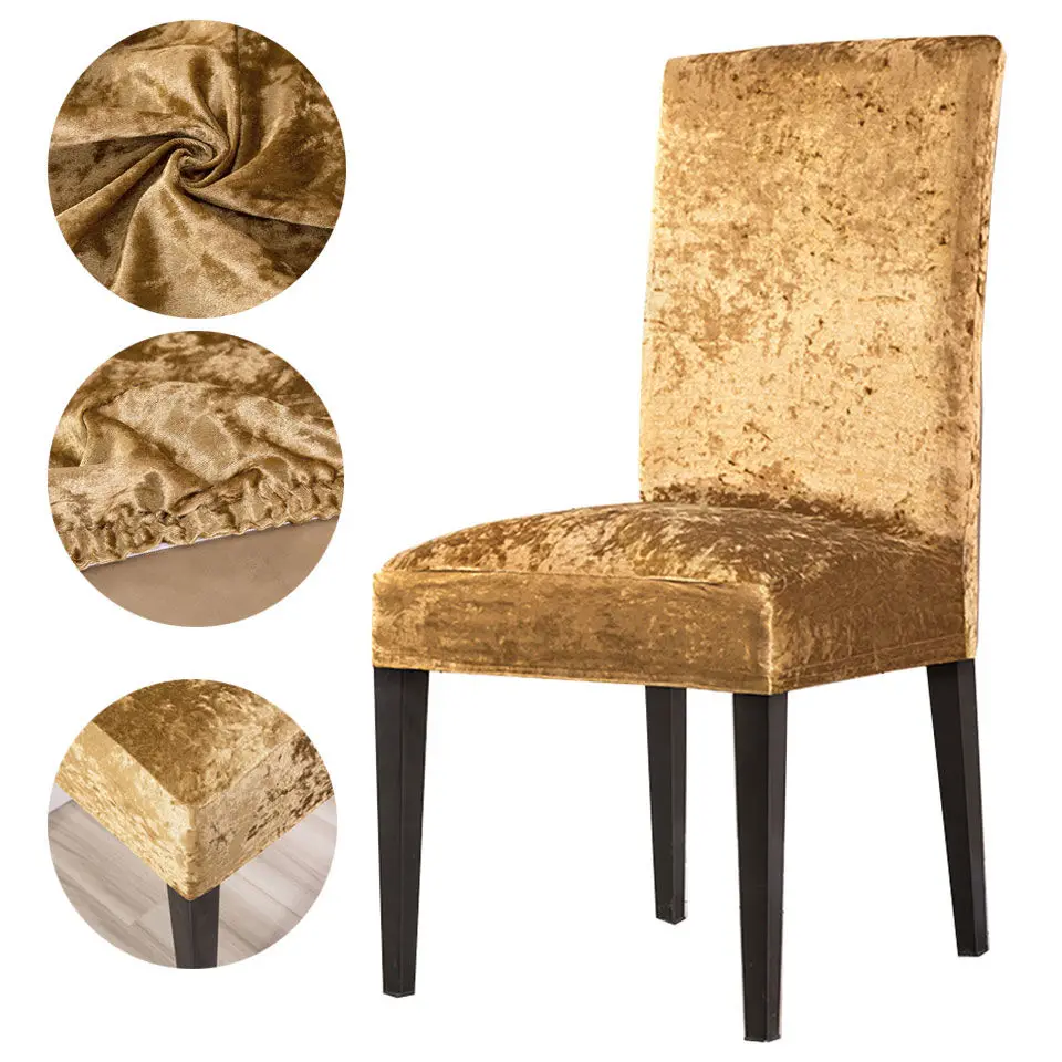 

2023 New Style Velvet Fabric Chair Cover Universal Size Stretch Slipcovers Elastic Seat Chair Covers Restaurant Banquet Hotel