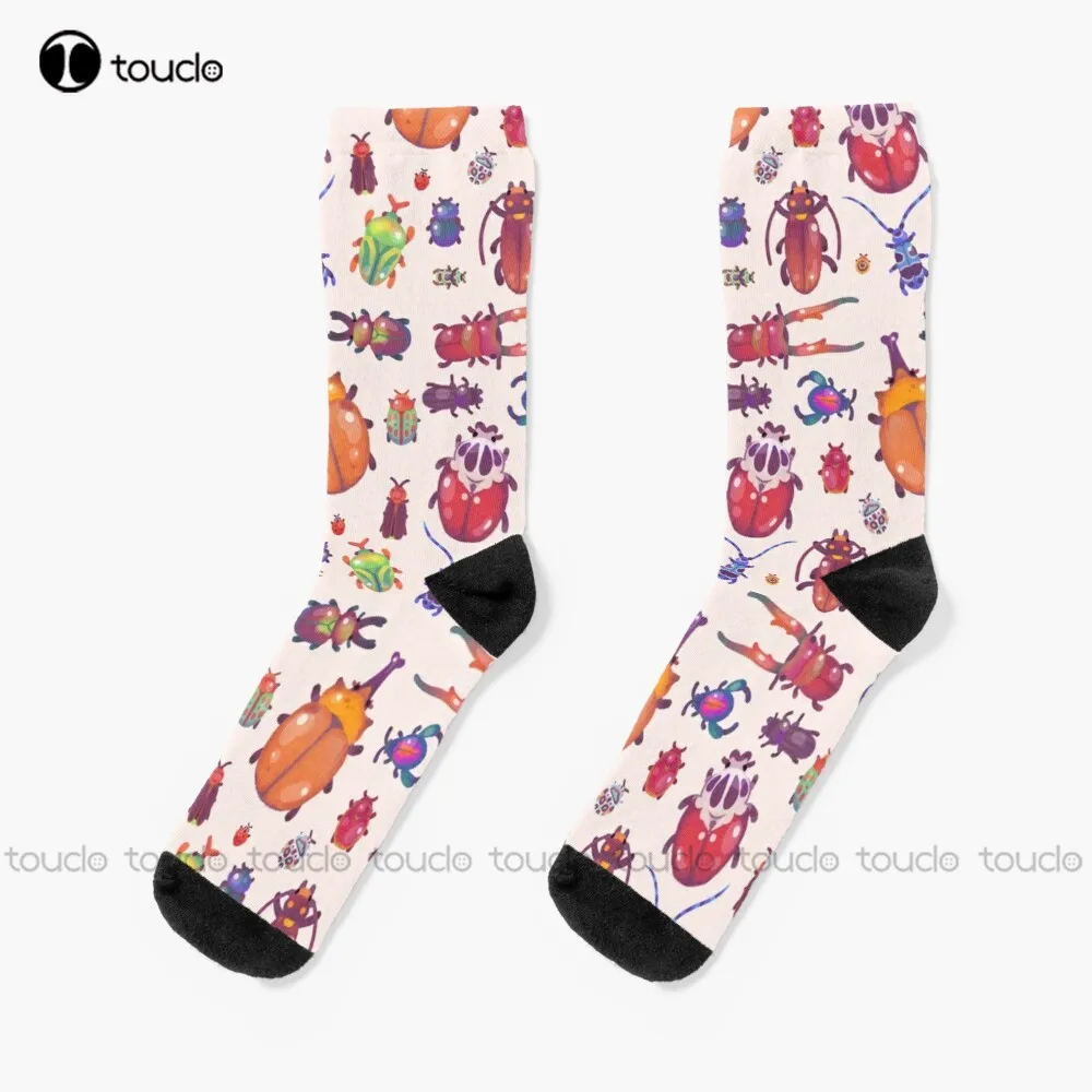 Beetle - Pastel Socks Black Socks Men Christmas Fashion New Year Gift Unisex Adult Teen Youth Socks 360° Digital Print Custom