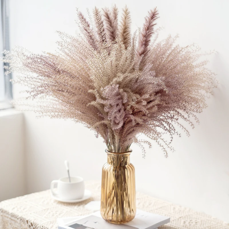 30PCS Real Reed Small Pampas Grass Wedding Bunch Natural Home Decor Dried Flowers Phragmites Ornamental Bulrush Flores Secas