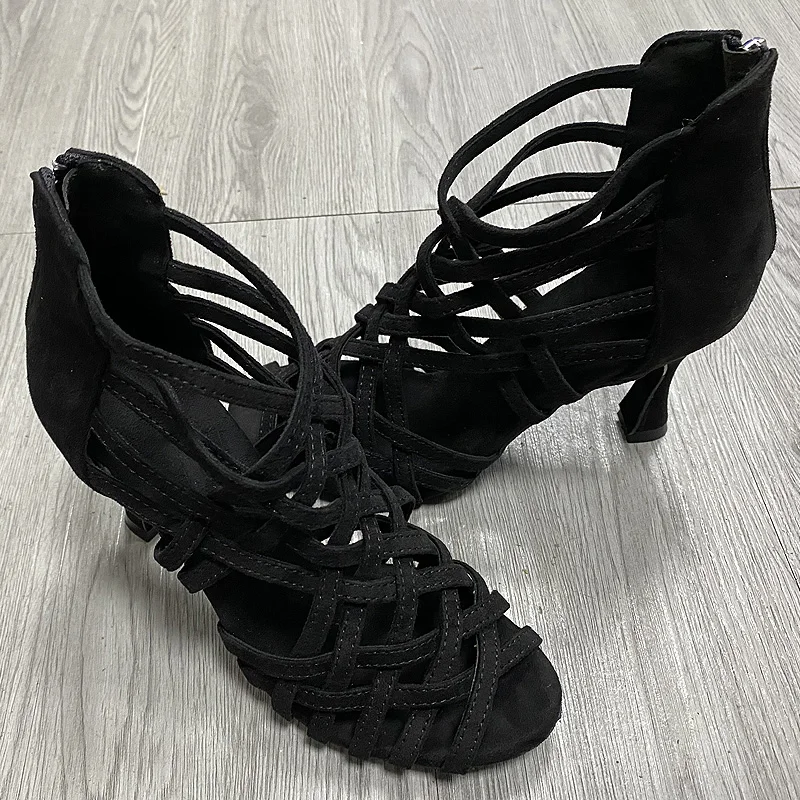 Women Dance Shoes Woman Salsa Wedding Shoes For Dancing Square Jazz Latin Ladies Shoes Cross strap JuseDanc