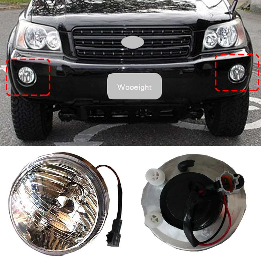 

Wooeight Left Right Front Lower Car Bumper Fog Lamp Light For Toyota Highlander Kluger 2001-2003 2014 81221-52070 81210-06052