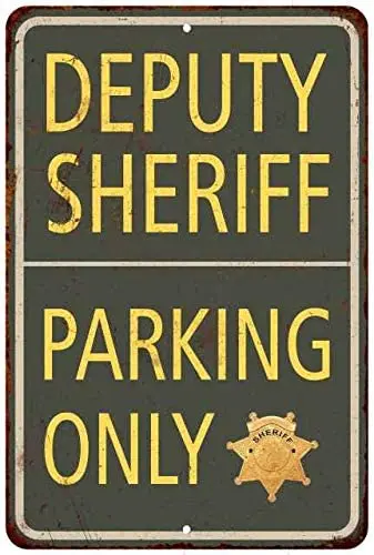 Sign Military Signs Police Law Enforcement Sheriff Vintage Plaque Wall Art Rustic Tin 8 x 12 High Gloss Metal