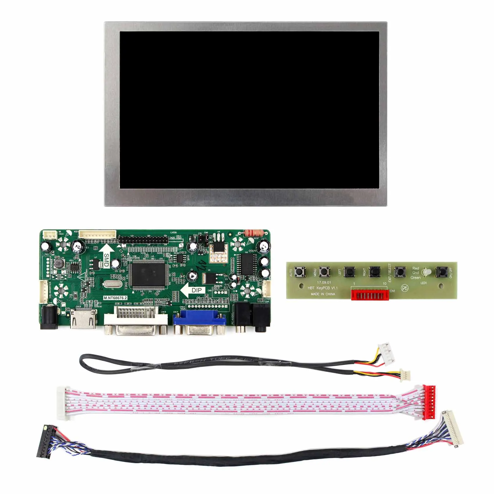 7 "G070VW01 V0 800X480 Layar LCD dengan HD Serta DVI VGA AUDIO LCD Papan