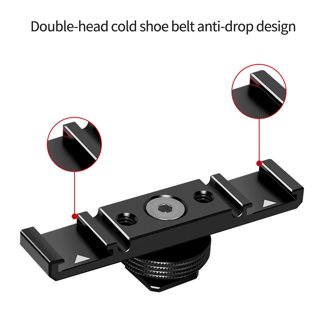 Cold Shoe Mount Adapter Extension Bar Bracket Stand for Camera Mobile Phone Vlog Video Light Triple Hot Shoe Plate Mount