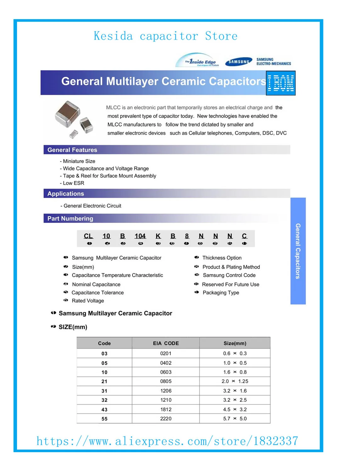 200PCS/LOT 0201 0.5PF- 4.7UF SMD Chip Ceramic capacitor Full series capacitance value MLCC 33PF 1NF 10NF 100NF 1UF 2.2UF