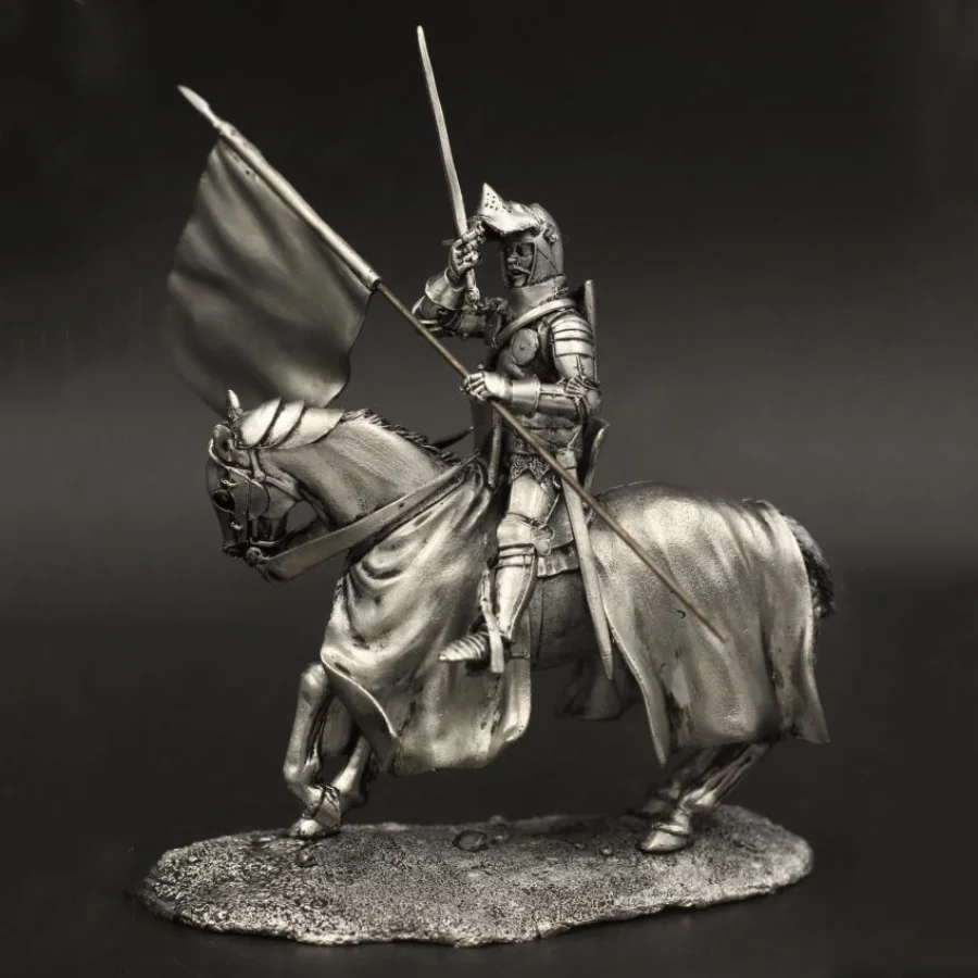 Metal Ancient Soldier Model French Knights Figurines Medieval Model DIY Home and Office Decor Statue 1/30 60mm Hundred Years War