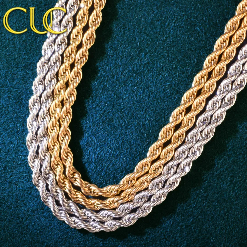 Men's Stainless Steel Rope Chain 3mm Gold Color Necklace Link Hip Hop Jewelry