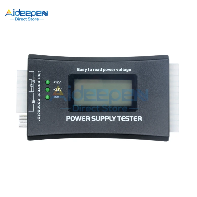 LCD Digital Display PC Computer 20/24 Pin Power Supply Tester Check Quick Bank Supply Power Measuring Diagnostic Tester Tools