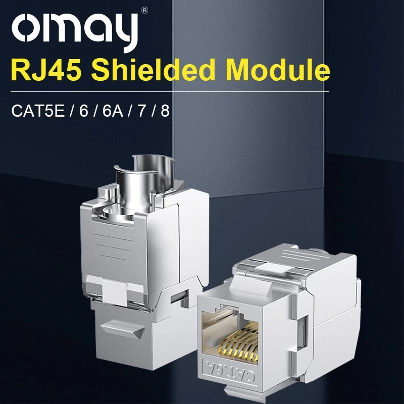 OMAY  2/50pcs RJ45 Keystone Cat8 Cat7 CAT6A CAT6 CAT5E Shielded  FTP Zinc Alloy Module Network Coupler Adapter Keystone Jack