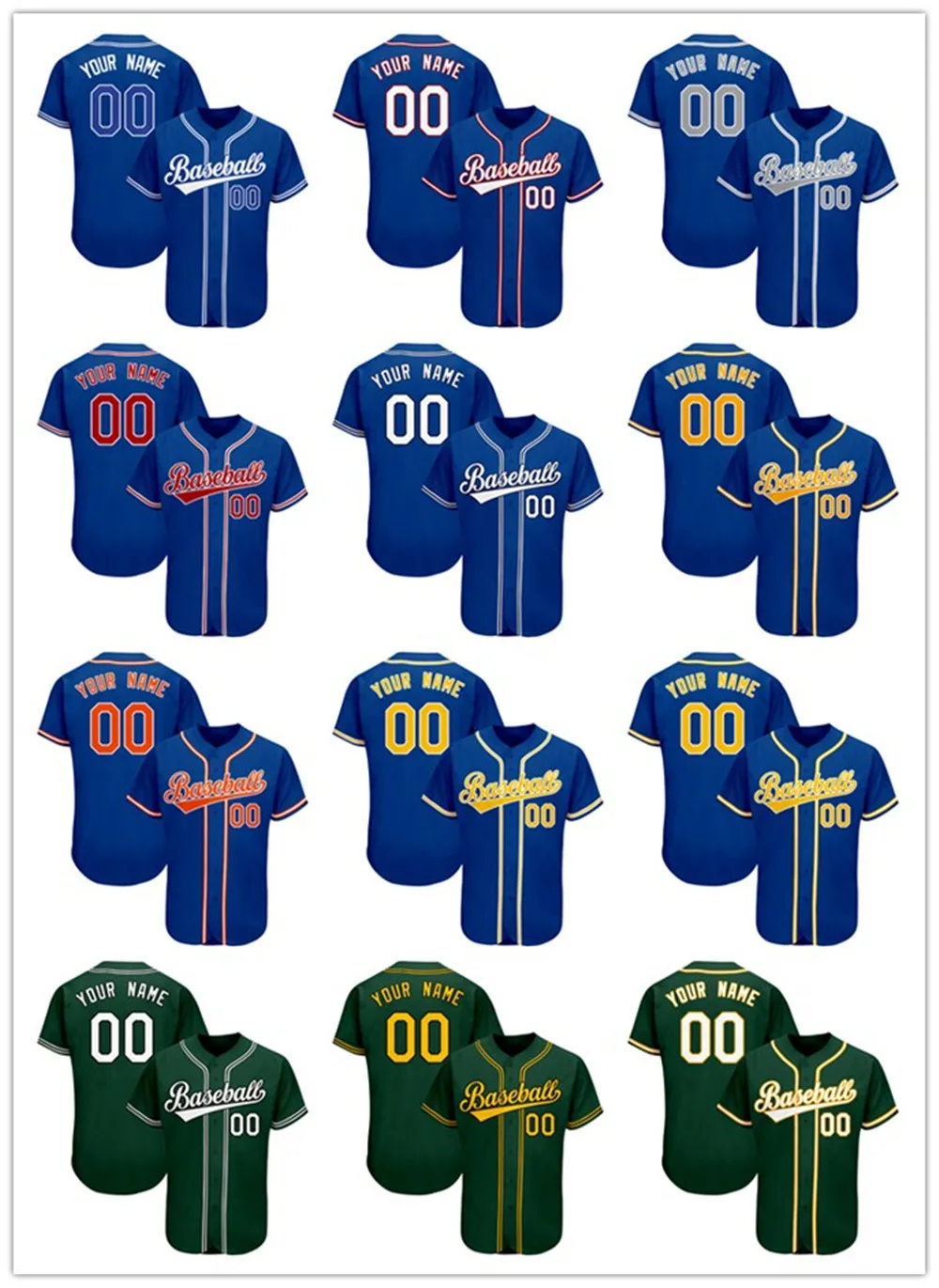 2025 Popular Custom Multi Style Baseball Jersey for Discount，Personalize Team Sport Print Clothing With Front Back Name Number