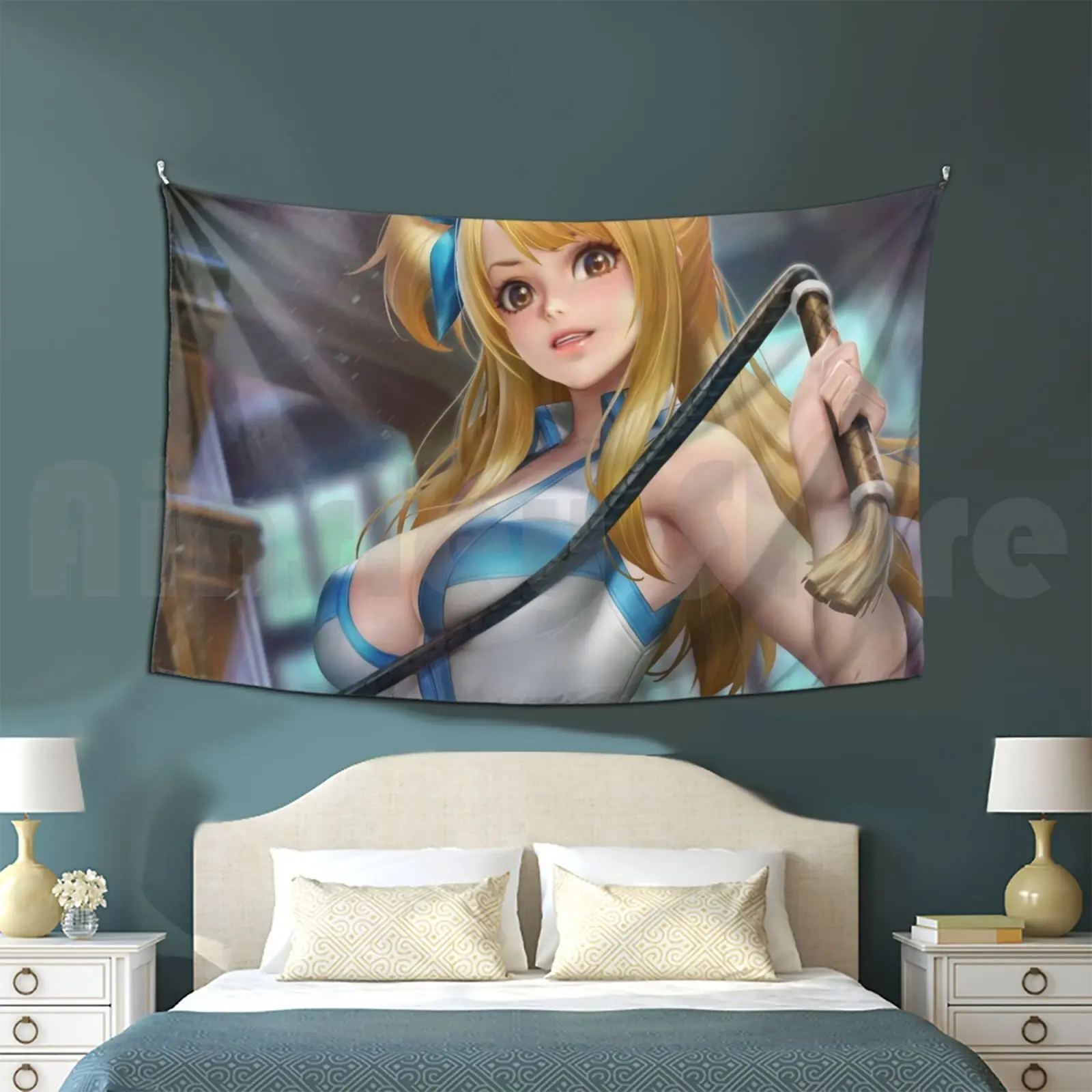 Lucy Tapestry Living Room Bedroom Cute Girls Sexy Boobs Hot Lewd Thicc Adult Ecchi Erotic Hentai Fairy Tail Anime