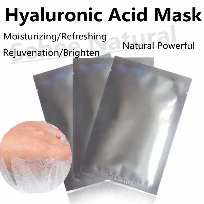 30ml/pc Natural Powerful Hyaluronic Acid Facial Mask Refreshing Moisturizing Skin Brightening Complexion 50PCS