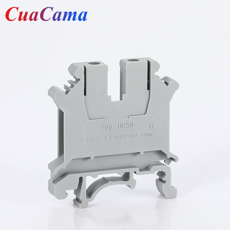 10 Pcs UK5N Din Rail Terminal Electrical Conductor Universal Connector Screw Connection Strip Block UK-5