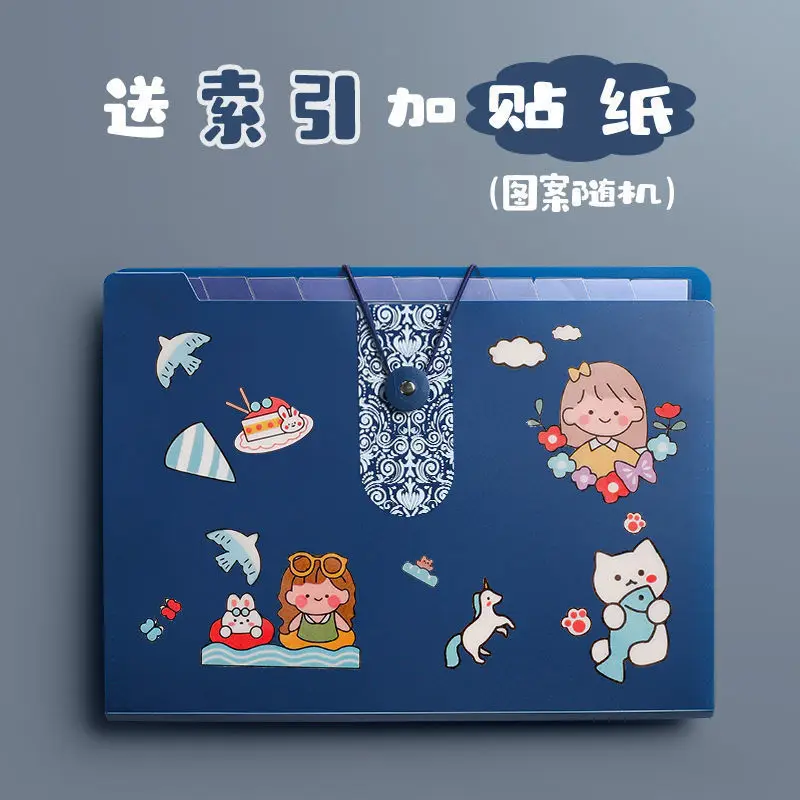 5/8/12 Compartments Portable Organ Bag A4 Multi-layer Folder Office Students Large Capacity Test Paper File Holder