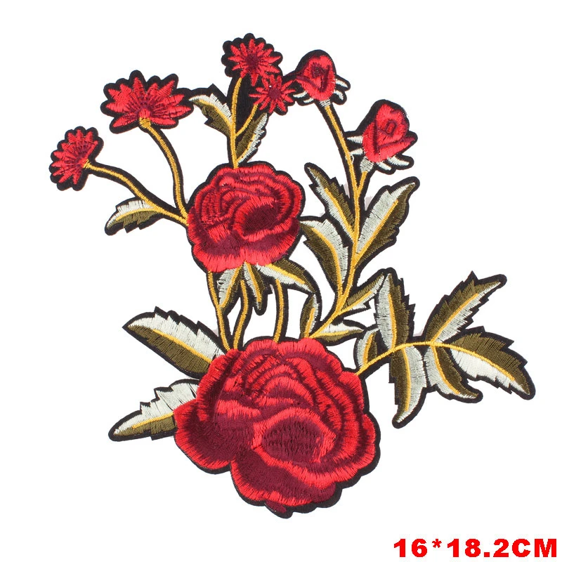 Flower Butterfly Embroidery Patches Iron On Patch For Clothing DIY Stickers Sew On Clothes Denim Jacket Backpack Badges F