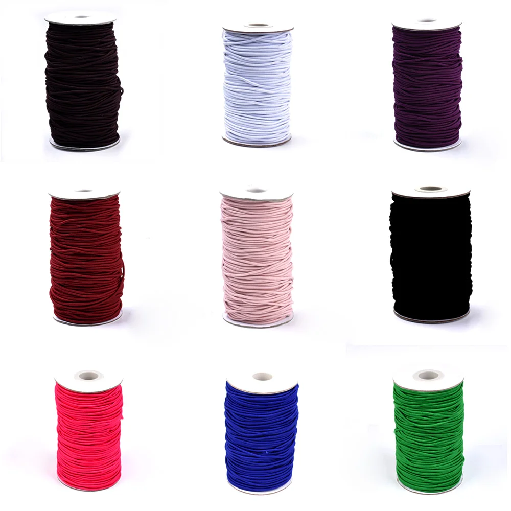 1 Roll Round Stretchy Elastic Thread Cords 2mm For Jewelry  Making Mask Sewing Accessories Material about 70m/roll