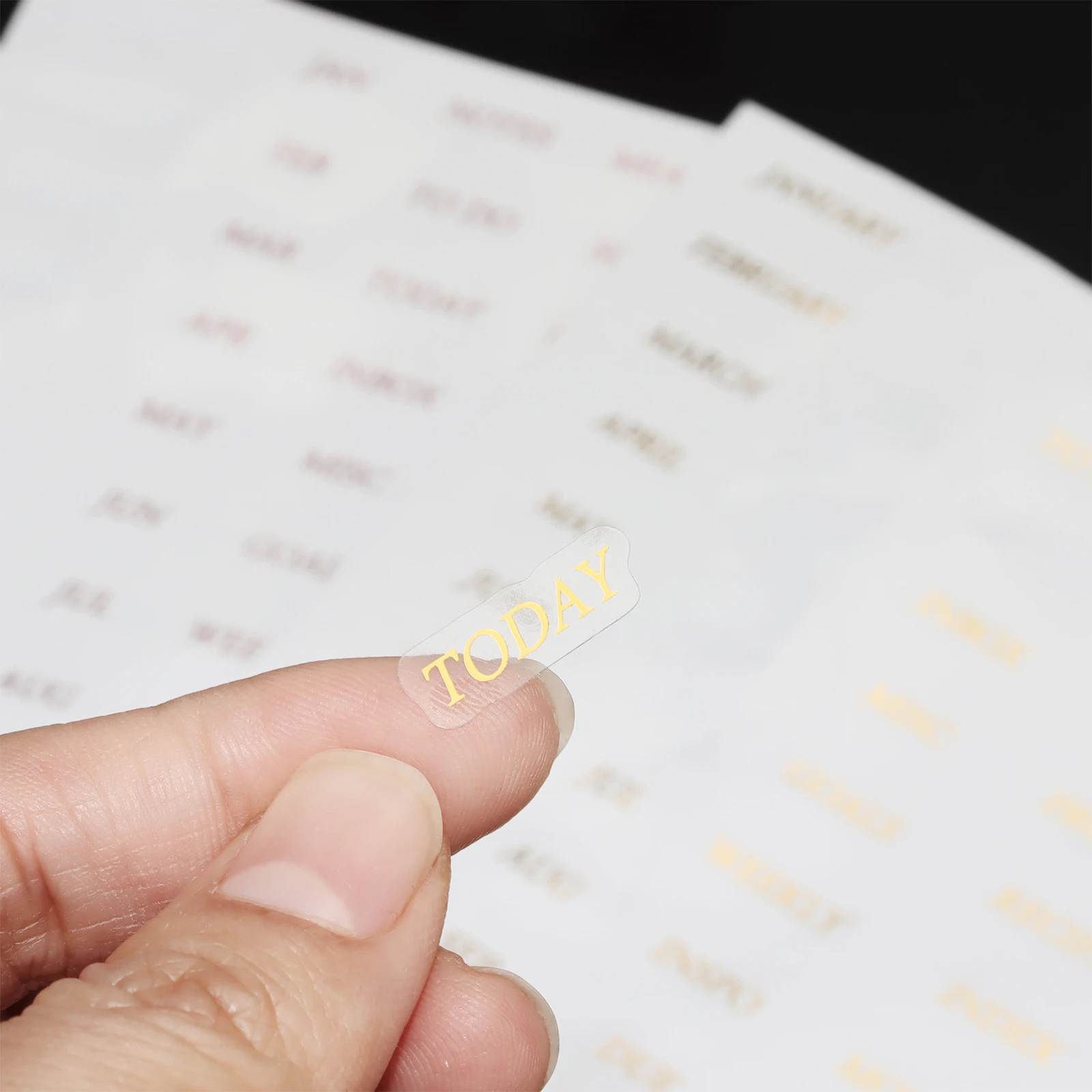 Transparent Nice Premium Month Tab Sticker Gold Clear PET Decorative Foiled Monthly Divider Tab Weekly Planner Stickers