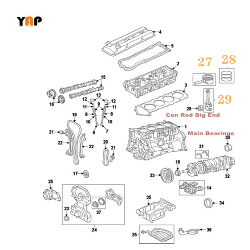 G4FC G4FD +0.50 Piston & Piston Ring Set For HYUNDAI Accent i20 i30 i30II iX20(JC) KIA Soul VENGA 1.6L L4 23041-2B000 23040-2B0