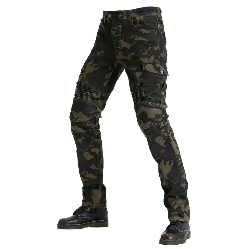 

Camouflage Cargo Motorcycle Jeans Mens Casual Denim Pants Men's Multi-pocket Fashion Elasticity Jean Trousers Male Man Clothing