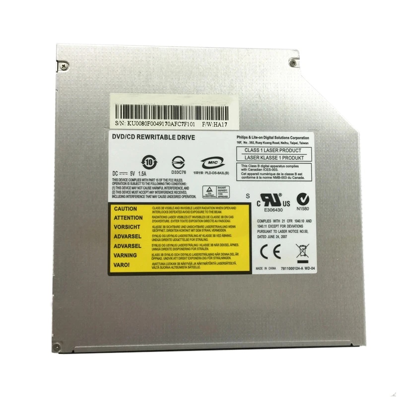 

12.7mm Internal SATA For DS-8A8SH DS-8A4S DS-8A5SH DS-8A2S DS-8A3S 8A9SH Optical Drive Laptop Notebook Drive DVD Burner Writer