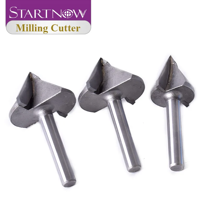 Startnow 5PCS 3D Router Bits 60 90 120 Degrees Milling Cutters Acrylic PVC MDF Hard Wood CNC Tool Router Engraving Bit End Mills