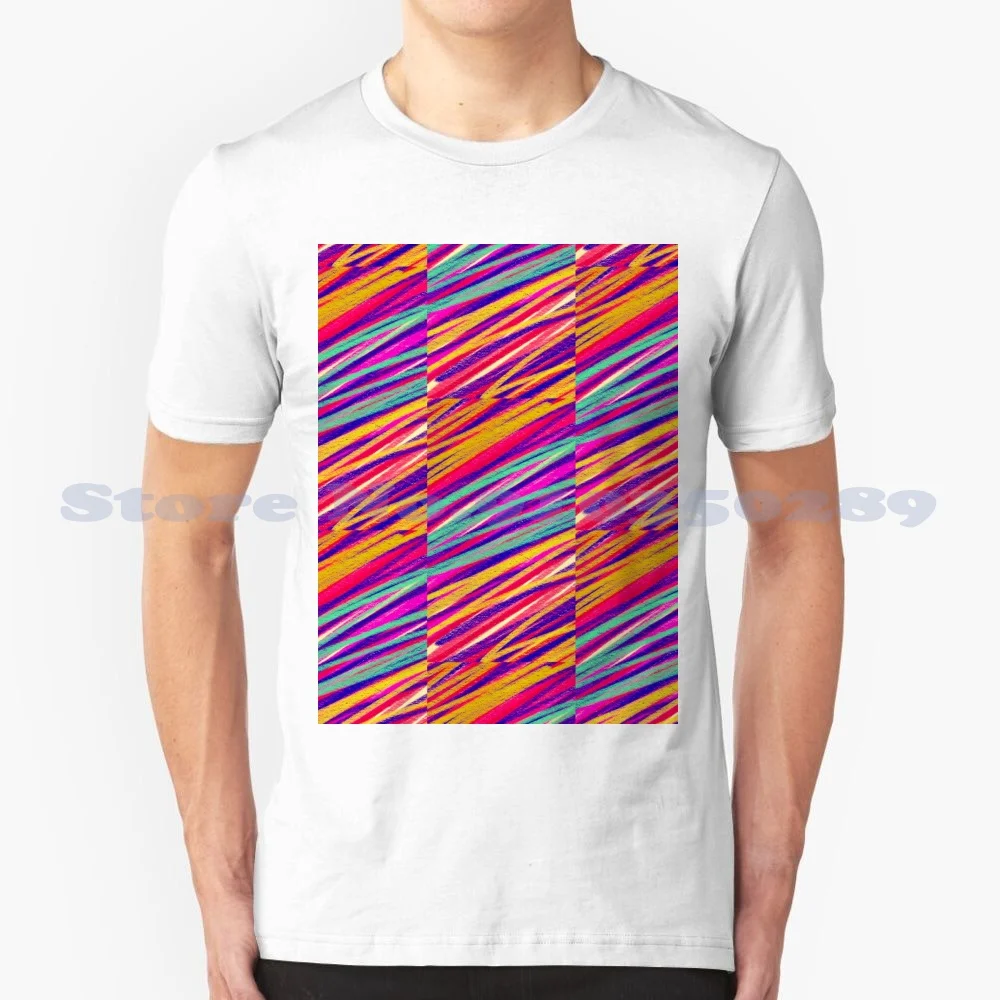 Rainbow Dream 100% Cotton T-Shirt Rainbow Colourful Pink Red Abstract Pattern Blue Green Custo Cuba Ethiopia