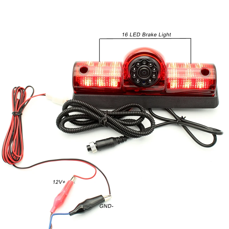 E9 HD 720P 3rd Brake Light Camera Stop lights +5'' Monitor for Nissan NV Passenger Cargo Van 2009-2019, Rear View Parking Camera