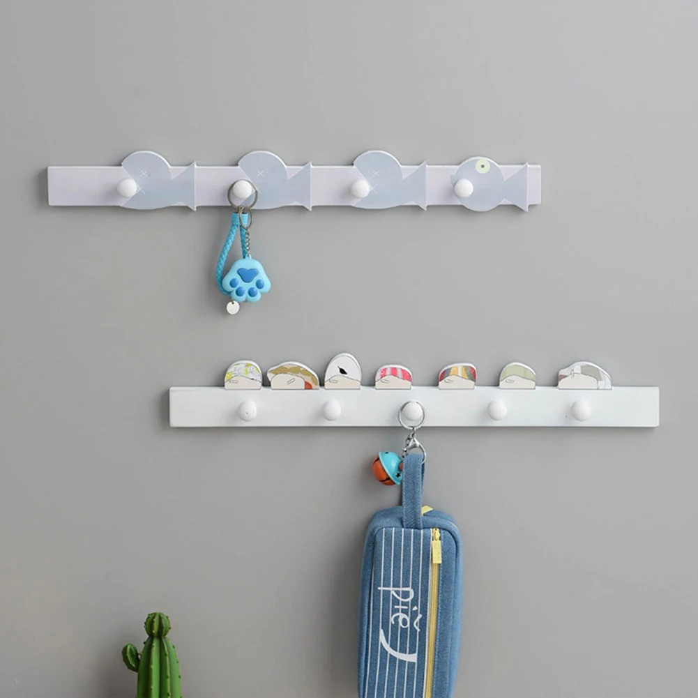 Creative Cute Shape Nail-free Wall Clothes Hooks Kids Room Decorative Key Hanging Hanger Kitchen Storage Hook