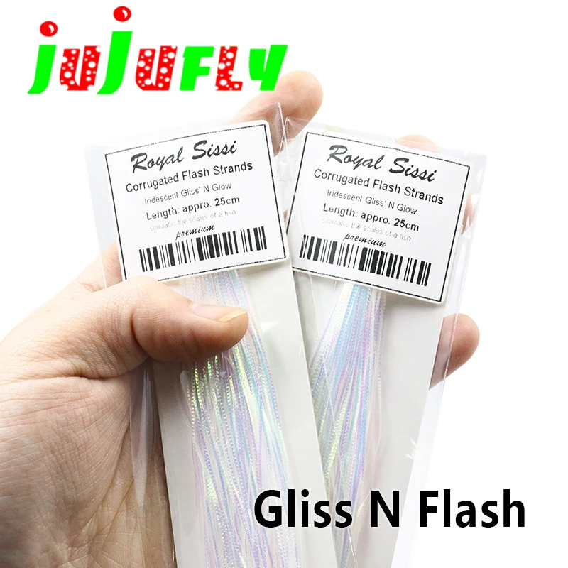 

Premium 1pack rainbow corrygated gliss strands fish scales stimulates fly tying materials iridescent pearlescent white flashbou