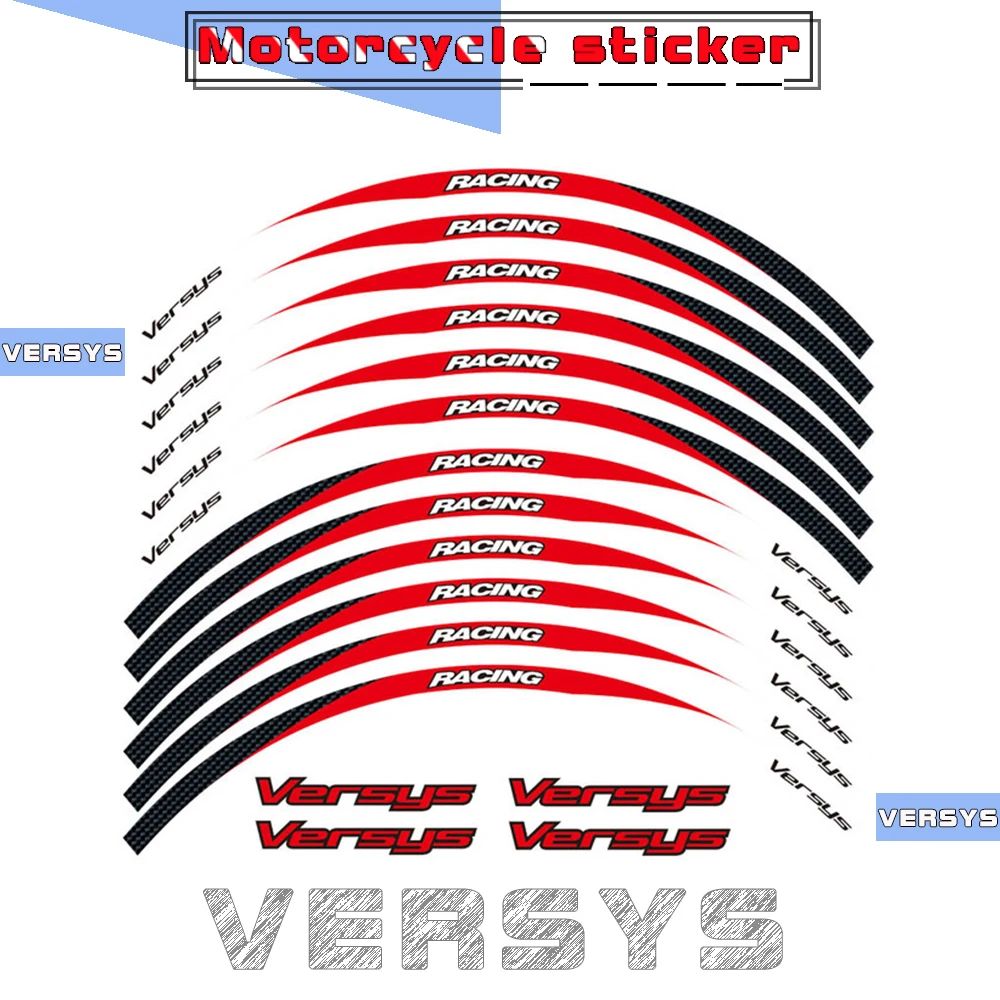 

Motorcycle rim decorative waterproof stickers night safety protection decals reflective reminder tape for Kawasaki VERSYS versys