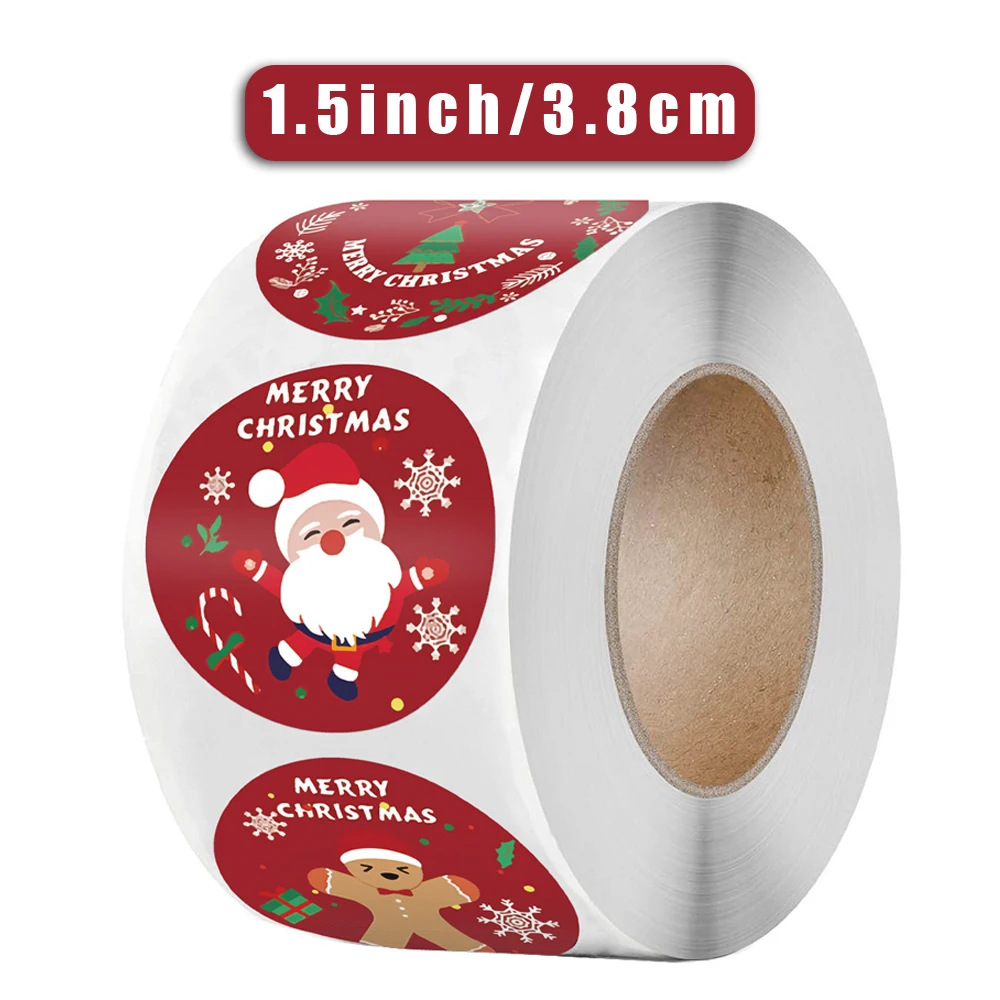 500pcs 1.5inch Merry Christmas Stickers Envelope Gift Cards Package Seal Label Christmas Decoration Gift Series Sticker Tags