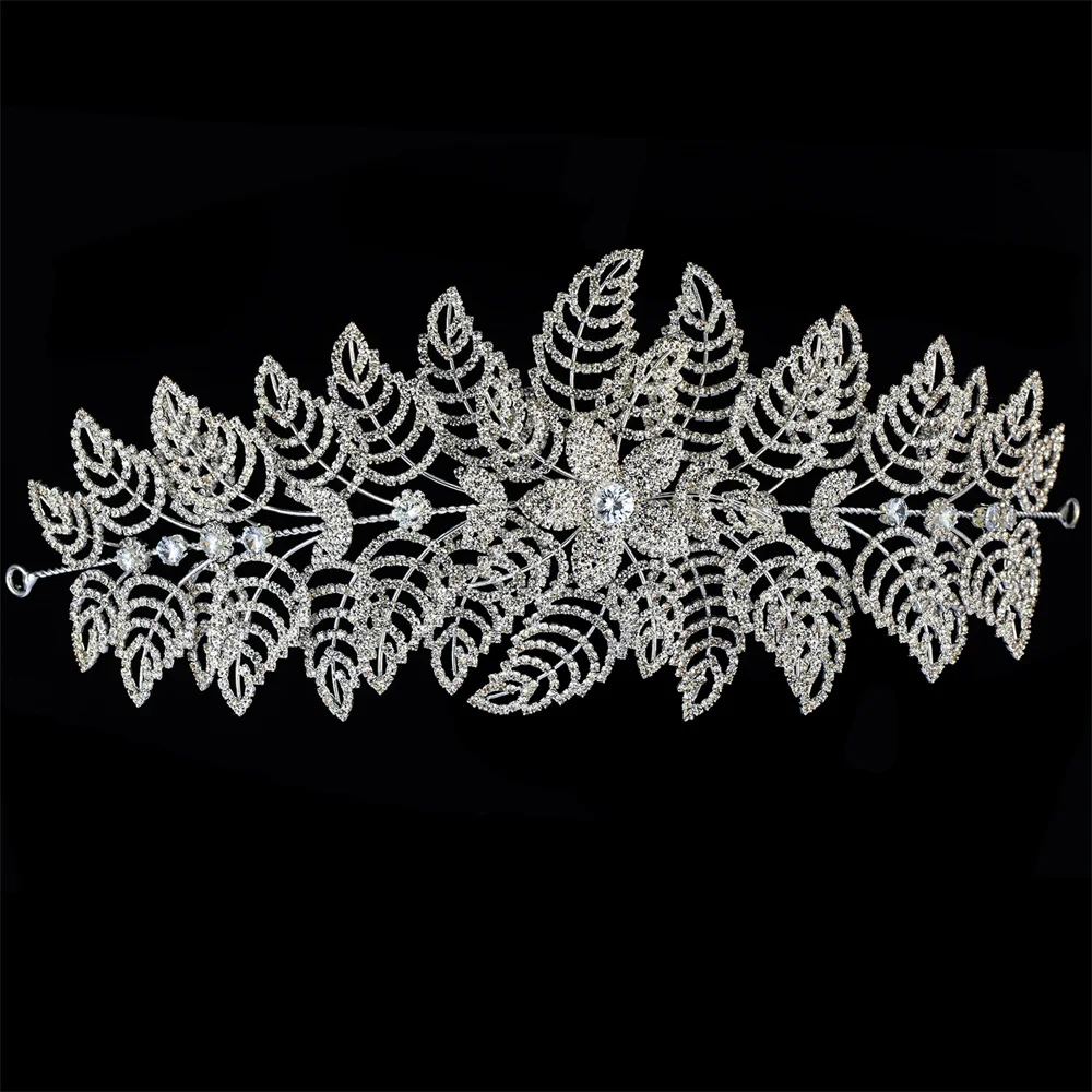 YCDZSWWL Luxury Layering Design Full Rhinestone Headpieces Shiny Bride Crown Wedding Hair Accessories