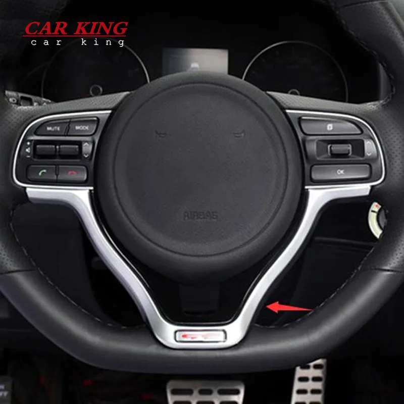 

For Kia Optima K5 2016 2017 2018 Car Steering wheel Decoration Cover Trims ABS chrome auto styling accessories