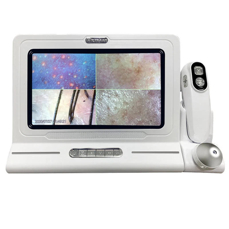 ใหม่ 11 นิ้ว LCD Skin & Hair Analyzer เครื่องตรวจจับกล้องจุลทรรศน์ดิจิตอลแว่นขยายผิวผม Blackhead Follicle เครื่องตรวจจับหนังศีรษะ 50X-200X