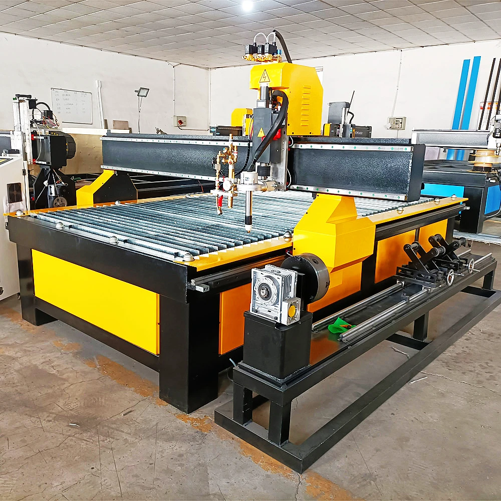 1200*1200mm plasma cutter table / plasma metal cutting machine / cnc flame plasma cutter with rotary pipe