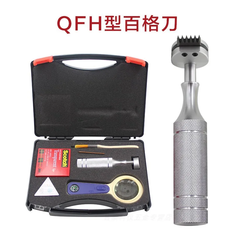 QFH-Manual Cross Adhesion Tester, 1MM / 2MM / 3MM, Blades with Magnifying Glass