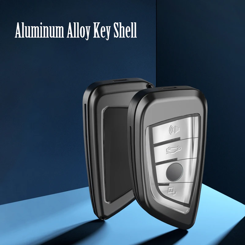 For BMW Series Aluminum Alloy Key Shell With TPU Full Protection Anti-Scratch Car Key Decoration Protective Accessories