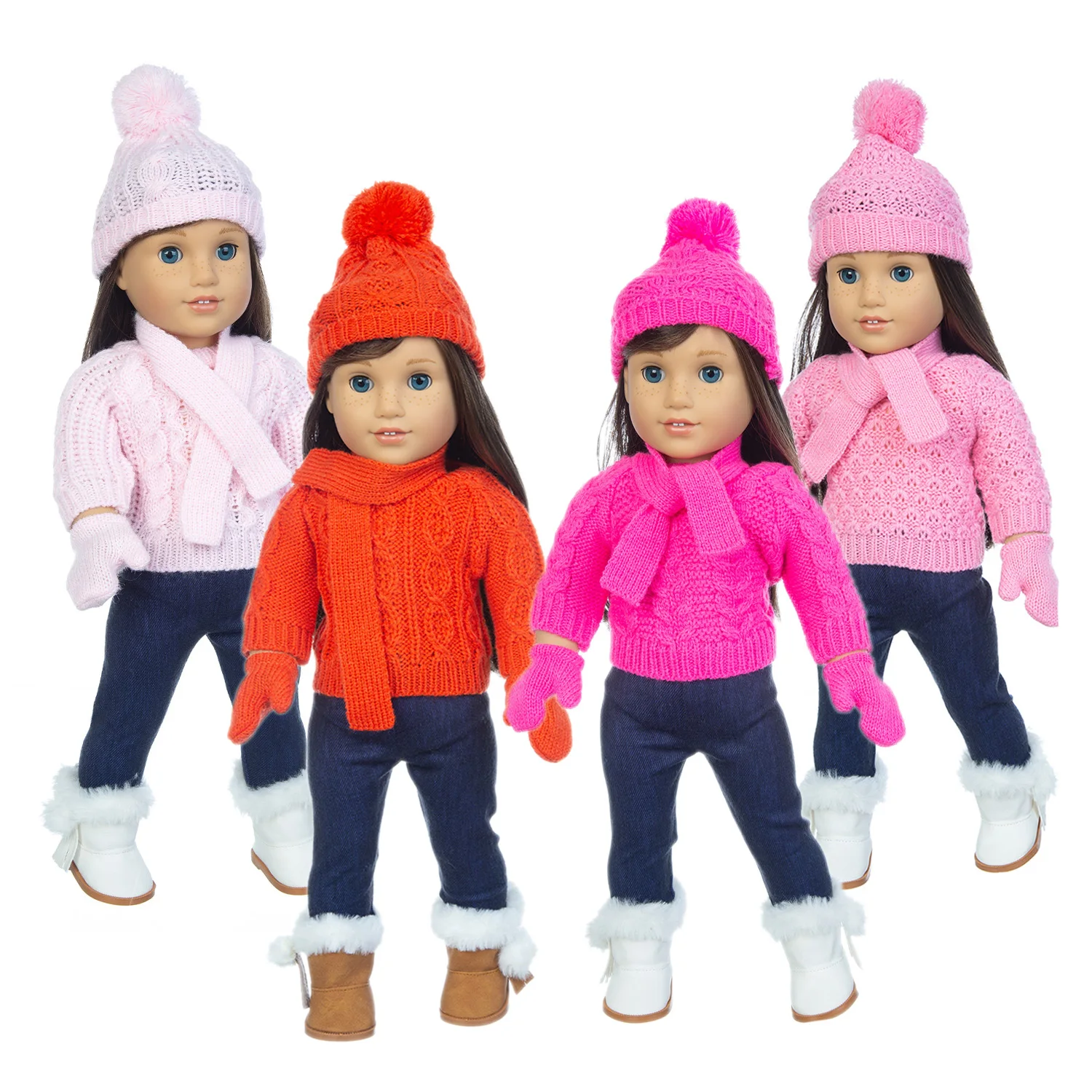 2023 Christmas Sweater Set   Fit For American Girl Doll 18 Inch Doll Clothes , Shoes are not included.