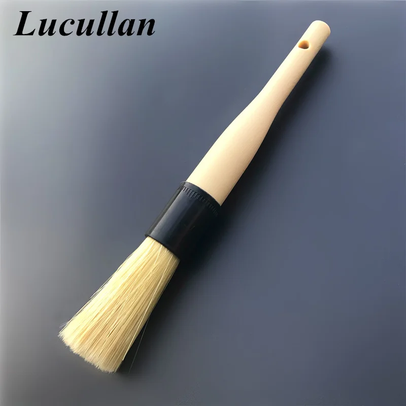 Lucullan Car Detailing Factory Tools For Rims,Doors,Interior 2 Colors Soft and Hard Bristle Auto Motorcycle Brushes