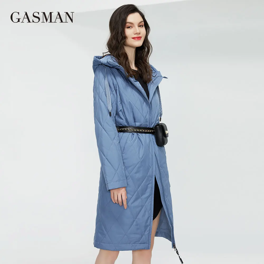 GASMAN 2022 New Spring Autumn Jacket Women Trench Coat Long parka Warm Women's jackets fashion casual Female Outerwear 81876