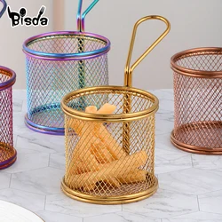 Mini Stainless Steel Chips Fry Baskets Round French Fries Basket Gold Food Strainer Potato Chef Basket Colander Tool